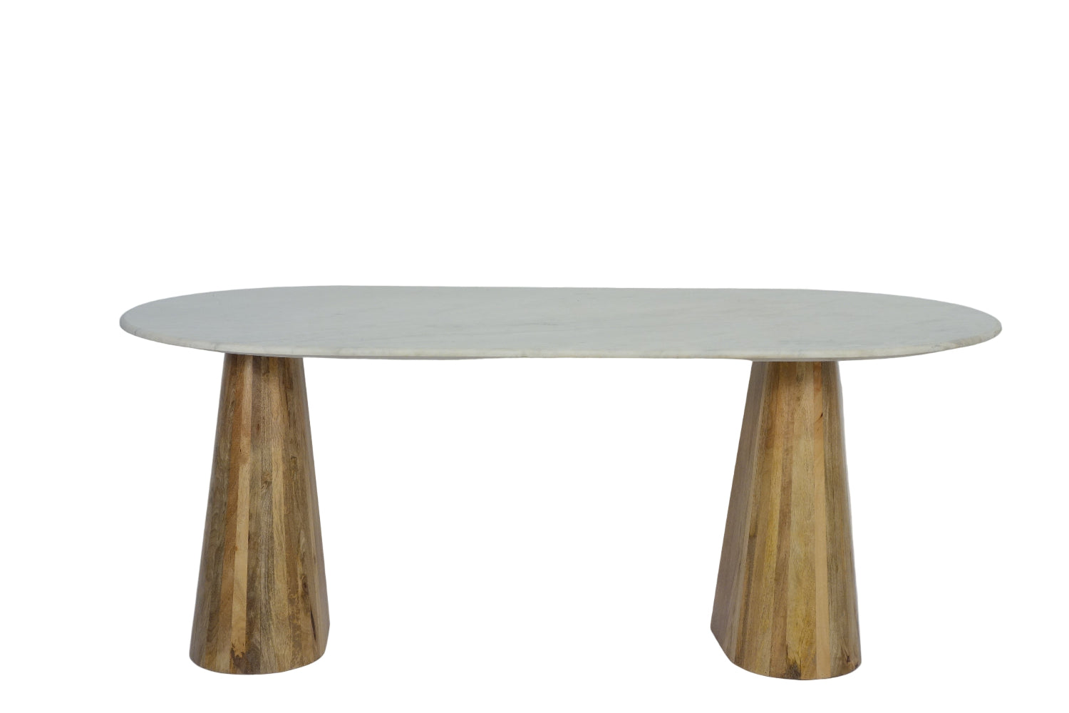 Norwa Wooden Oval Marble Top Dining Table