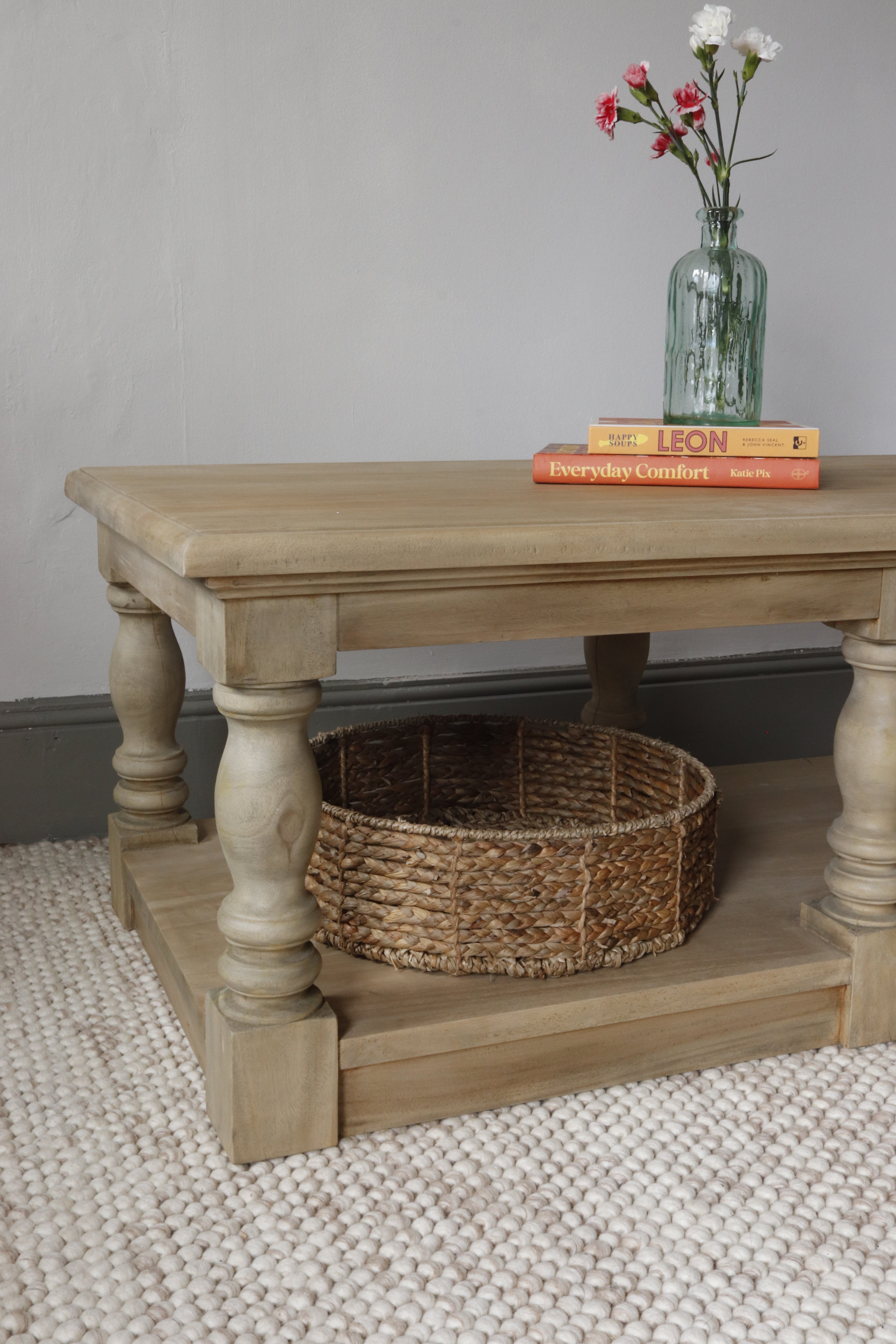 Vintage Coffee Table with Shelf | Solid Wood