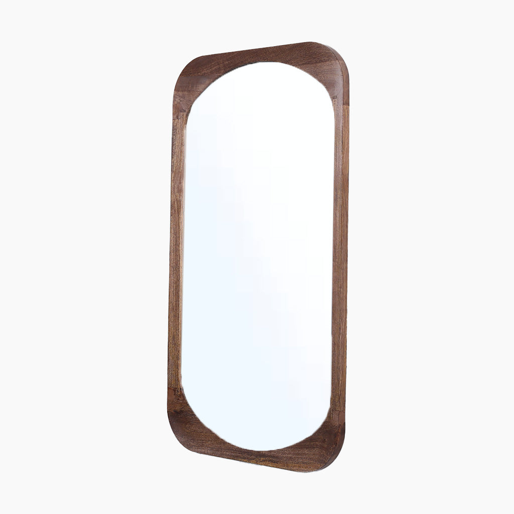 Rafael Curved Wooden Mirror