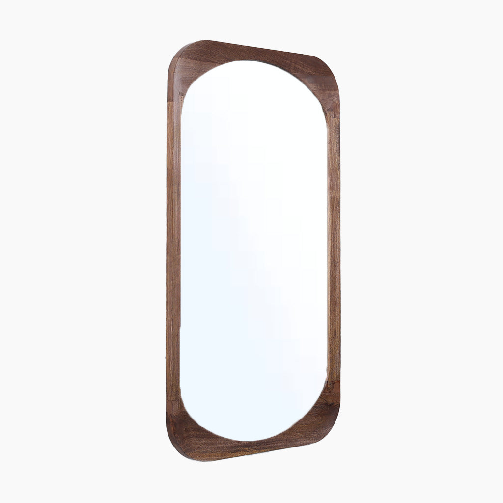 Rafael Curved Wooden Mirror