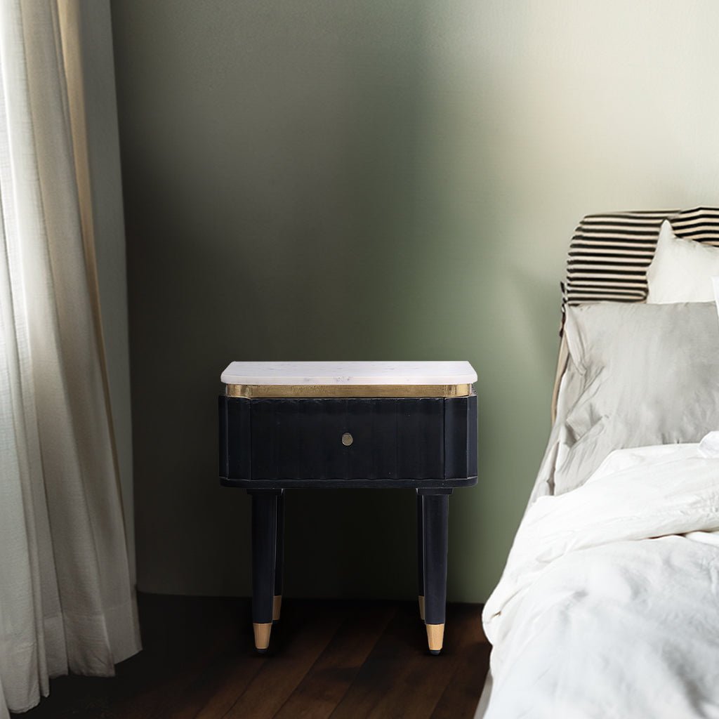Aida Sleek Marble Top Side Table - OPULENT Co