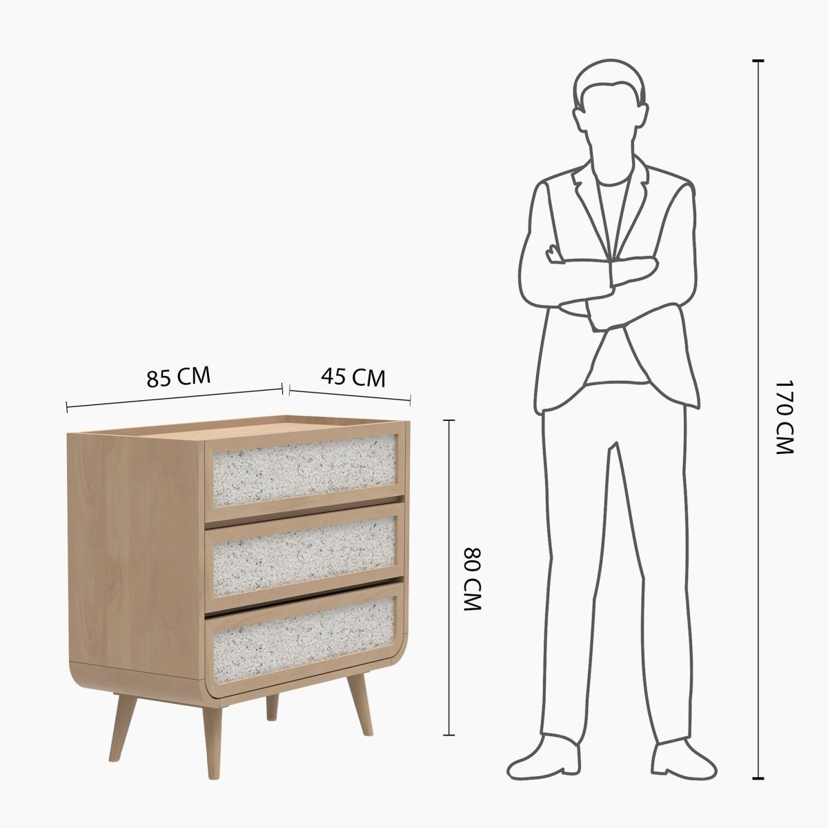Oxy Three Drawer Chest - OPULENT Co
