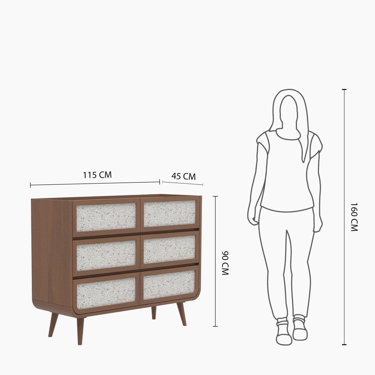 Oxy Six Drawer Chest - OPULENT Co
