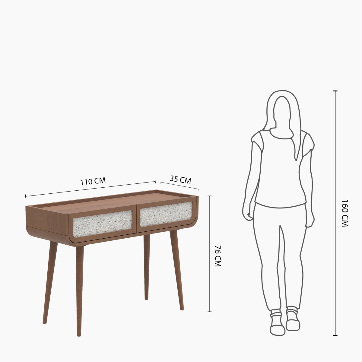Oxy Two Drawer Console Table - OPULENT Co