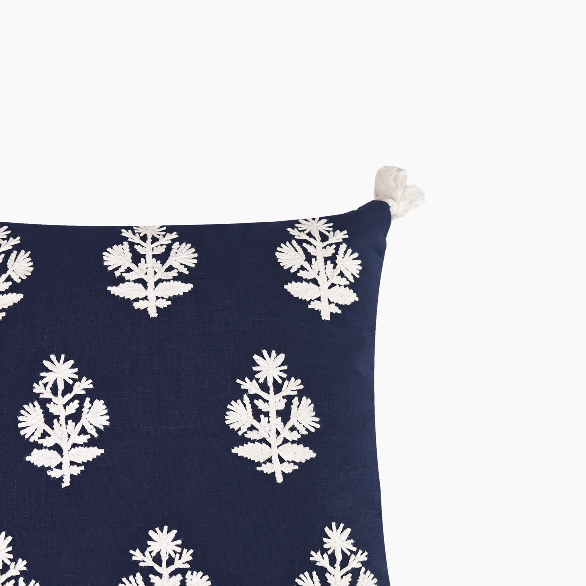 Bluebell Embroidered Cotton Cushion