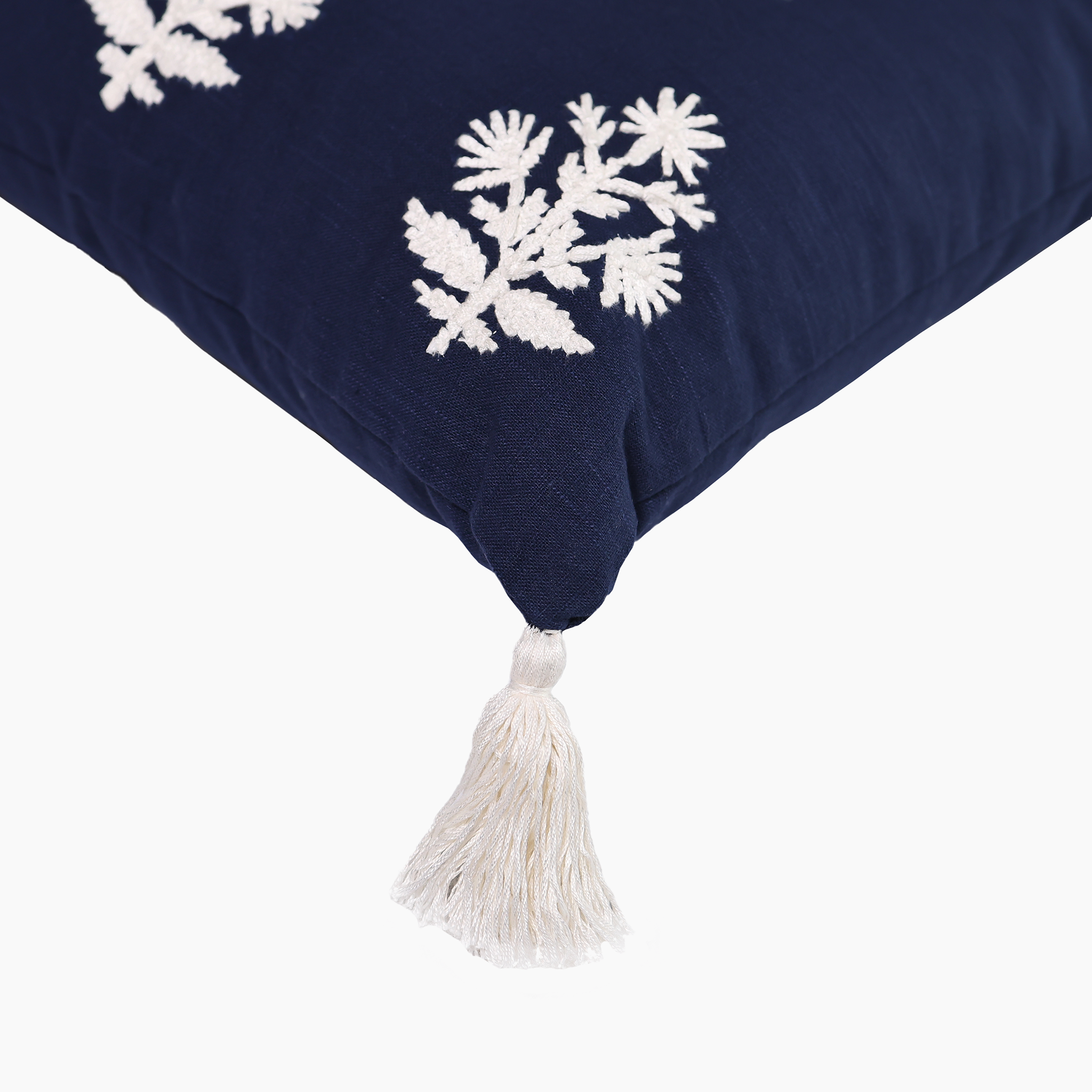Bluebell Embroidered Cotton Cushion
