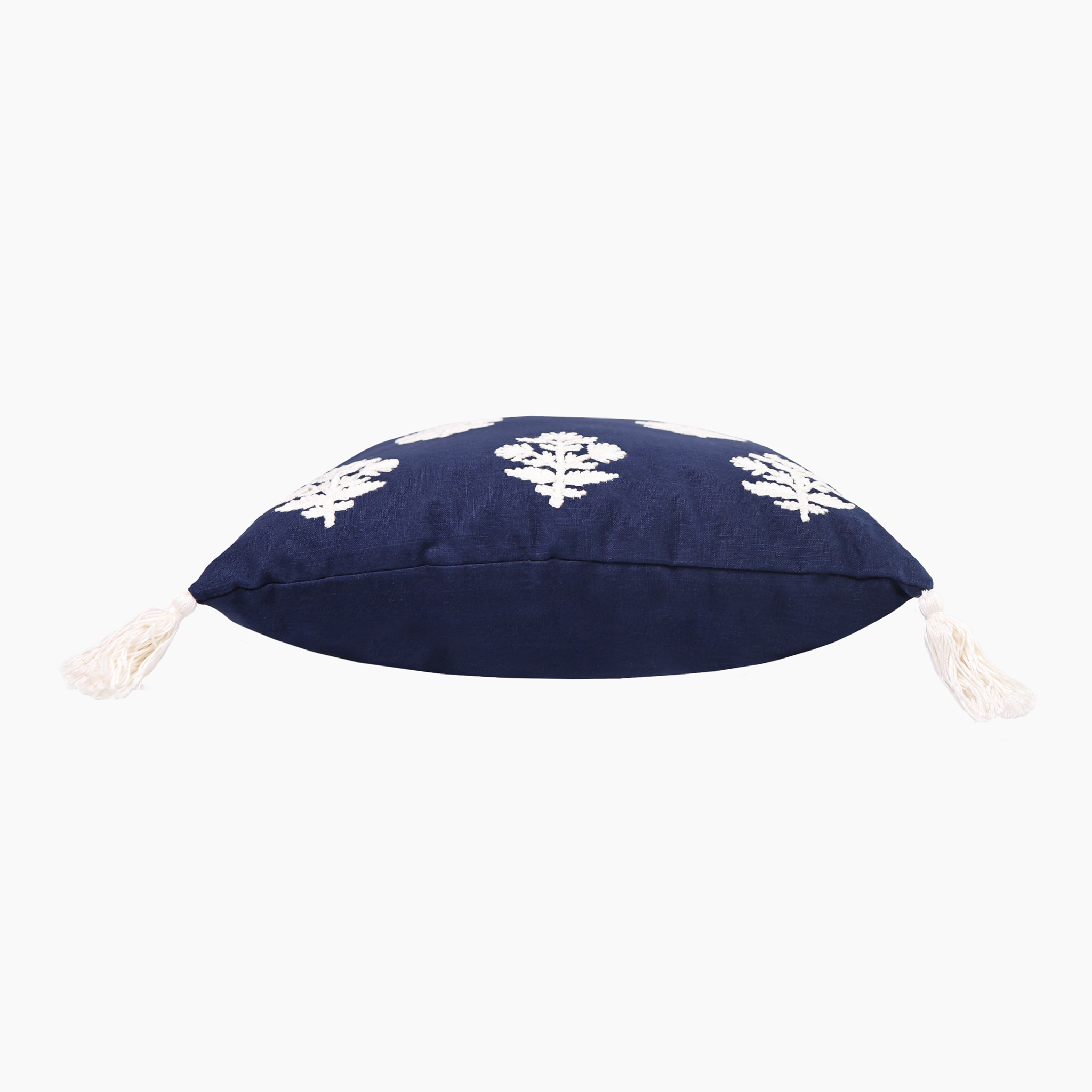 Bluebell Embroidered Cotton Cushion