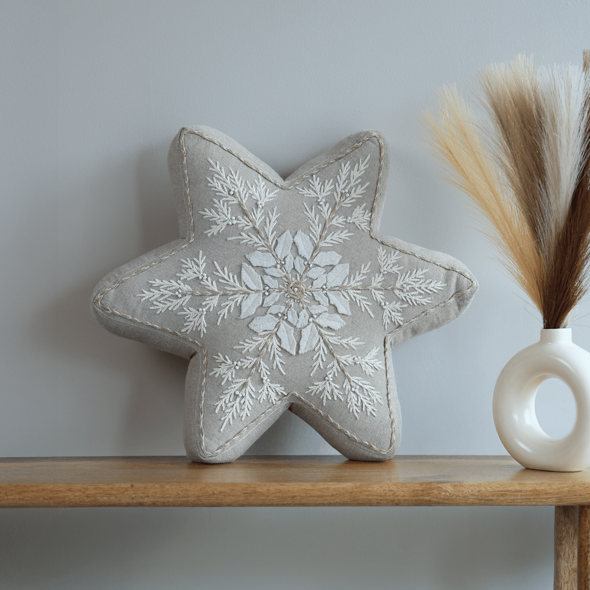 Joyful Star Cotton Chambray Cushion - OPULENT Co