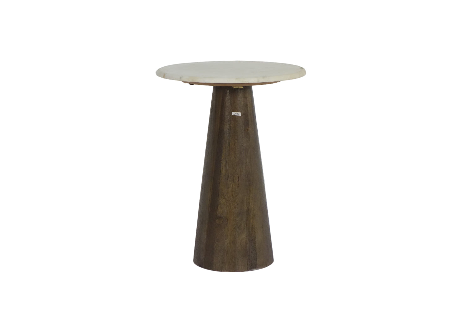 Wooden small cone table with marble top