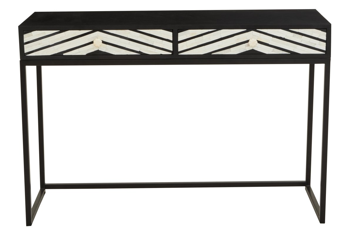 Allora Two Drawer Console Table | Bone Inlay - OPULENT Co