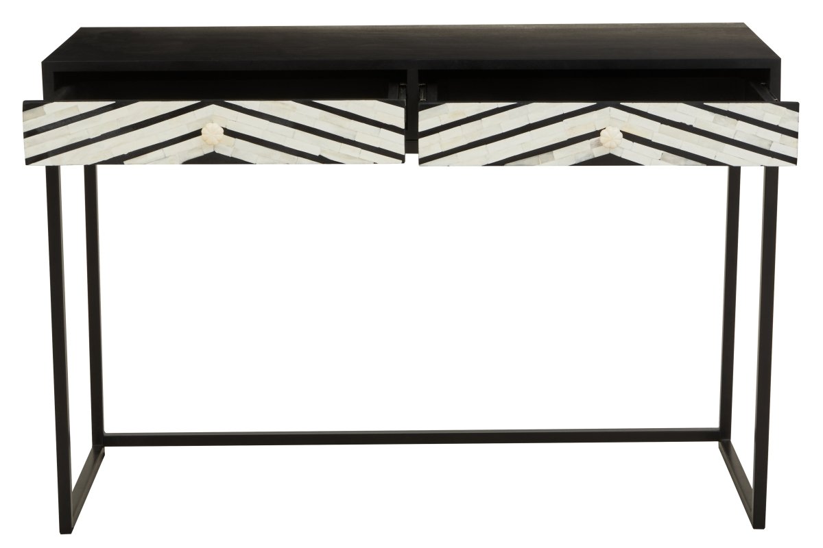 Allora Two Drawer Console Table | Bone Inlay - OPULENT Co