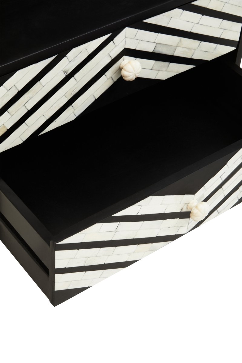 Allora Two Drawer Side Tables With Bone Inlay - OPULENT Co
