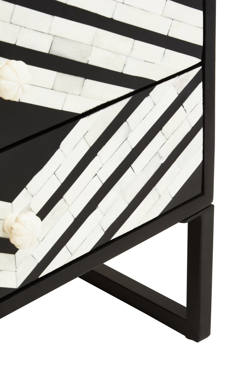 Allora Two Drawer Side Tables With Bone Inlay - OPULENT Co