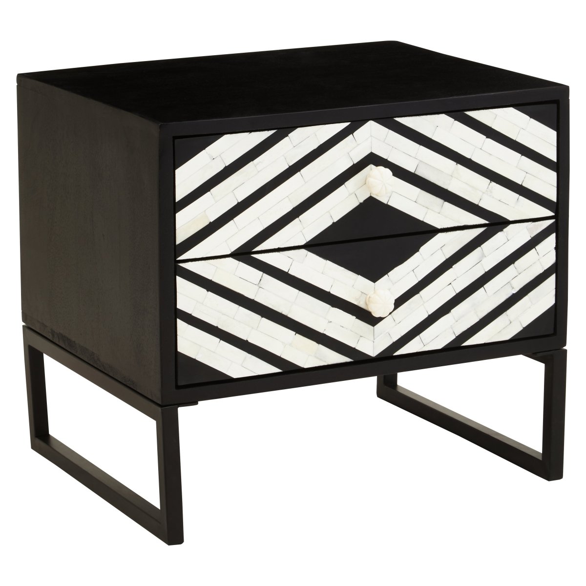 Allora Two Drawer Side Tables With Bone Inlay - OPULENT Co