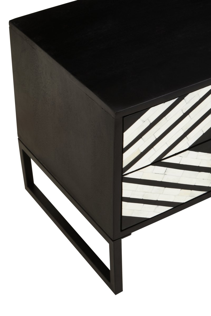 Allora Two Drawer Side Tables With Bone Inlay - OPULENT Co