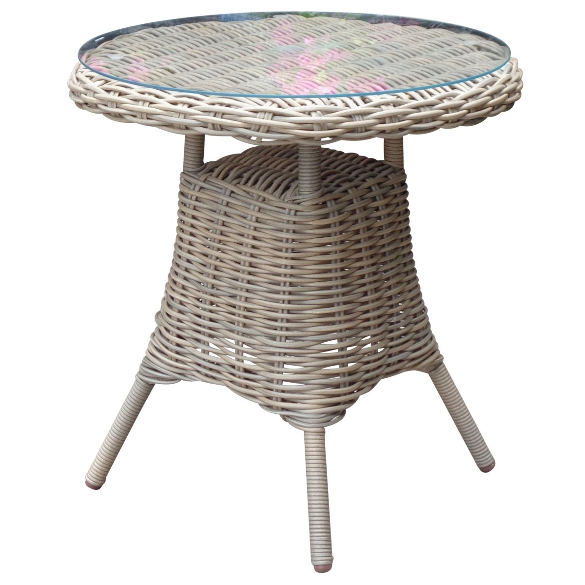 Amalfi Collection Outdoor Bistro Table With Glass Top - OPULENT co