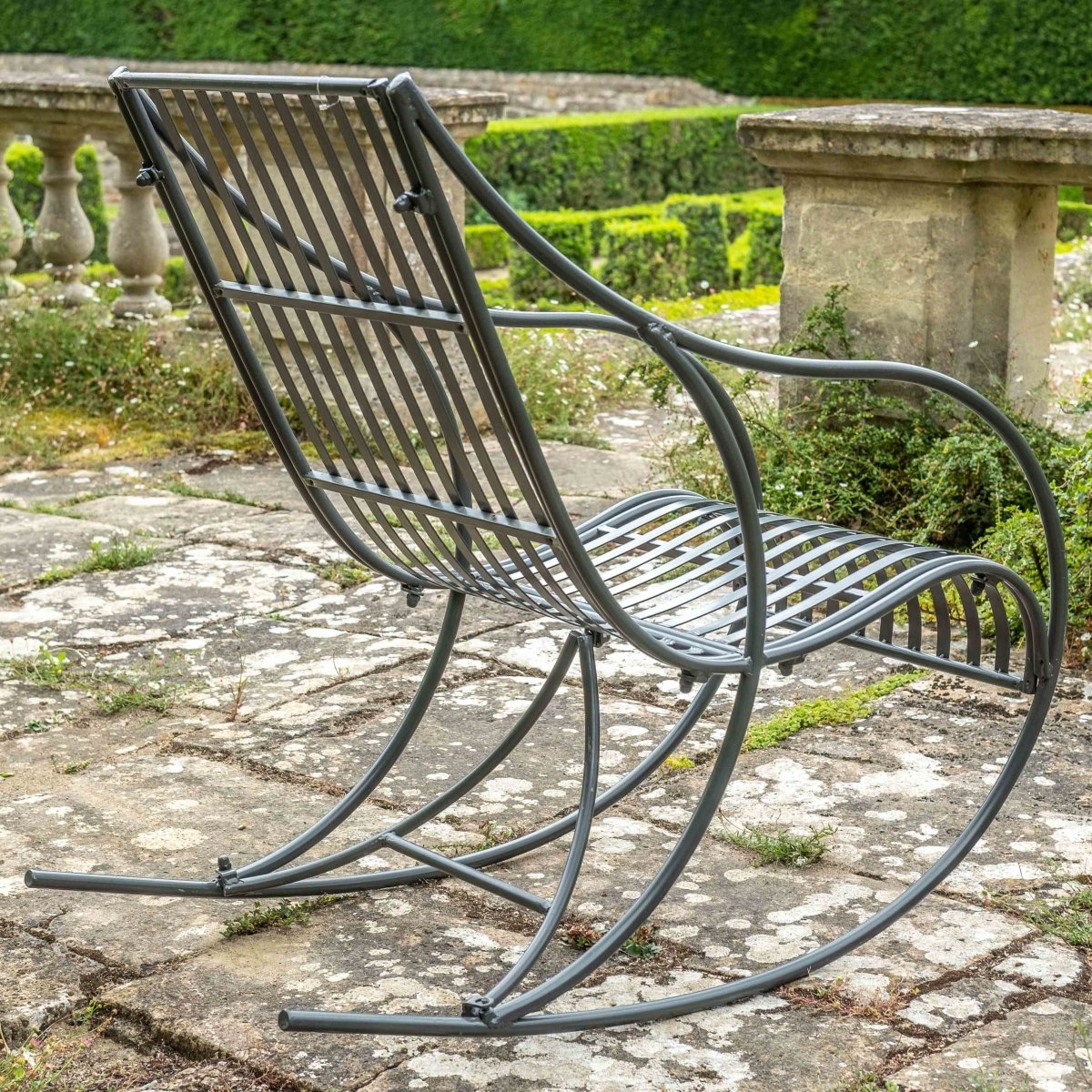 AMALFI METAL ROCKING CHAIR | Umbra Grey - OPULENT co
