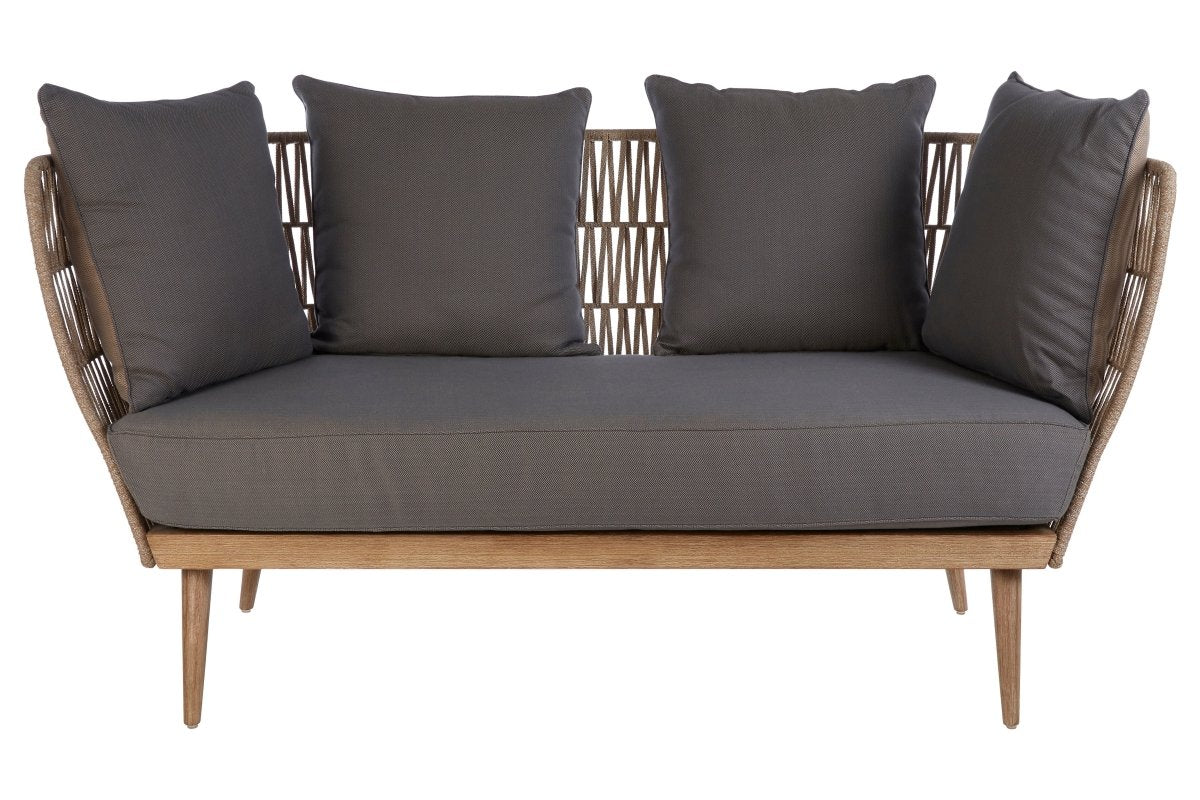 Aurora 2 Seater Rope Sofa - Dark Grey - OPULENT co