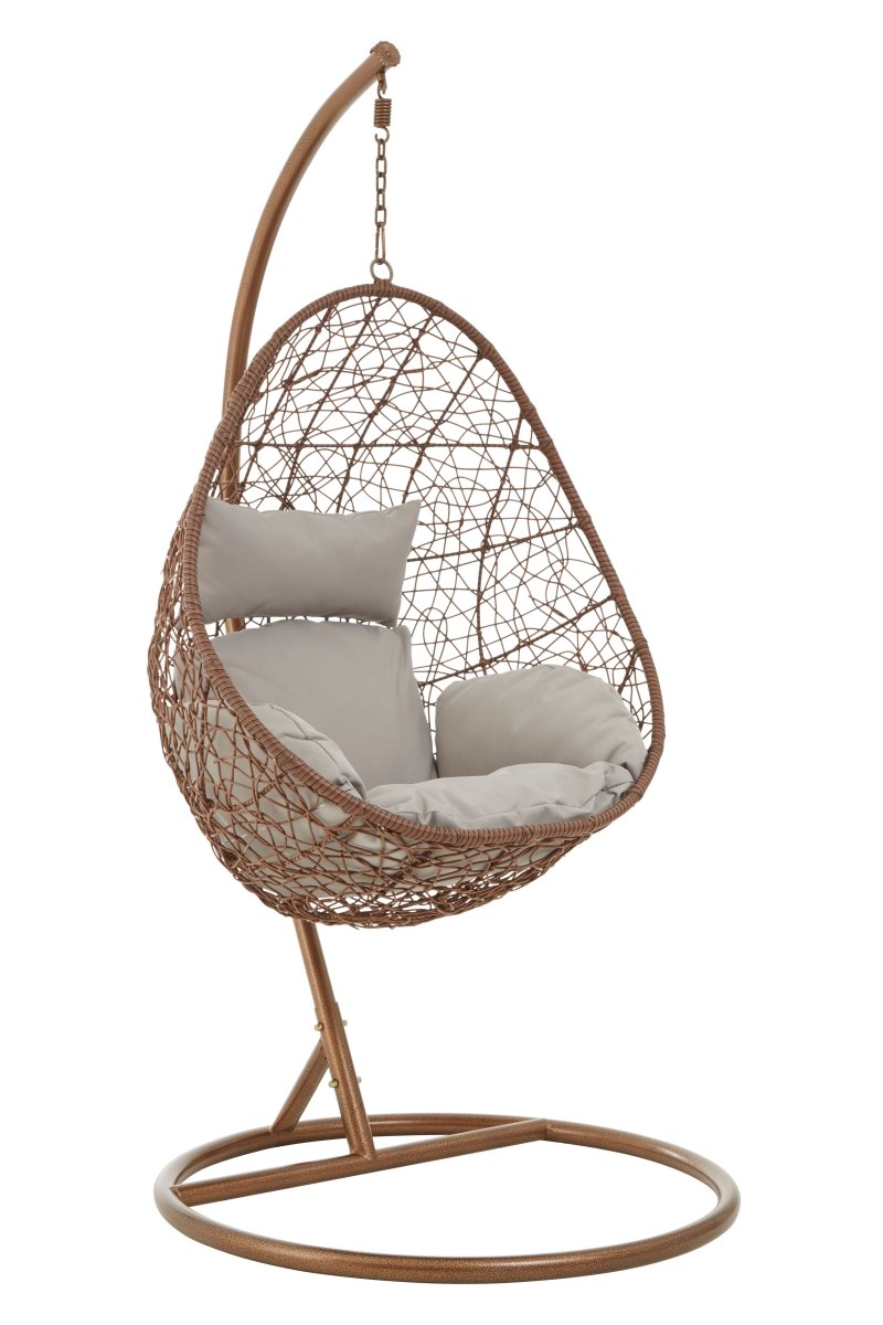 Bali Brown Rattan Hanging Chair - OPULENT co
