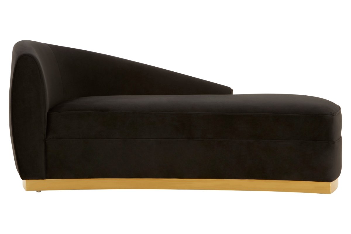 Batik Black Left Arm Chaise Longue - OPULENT co