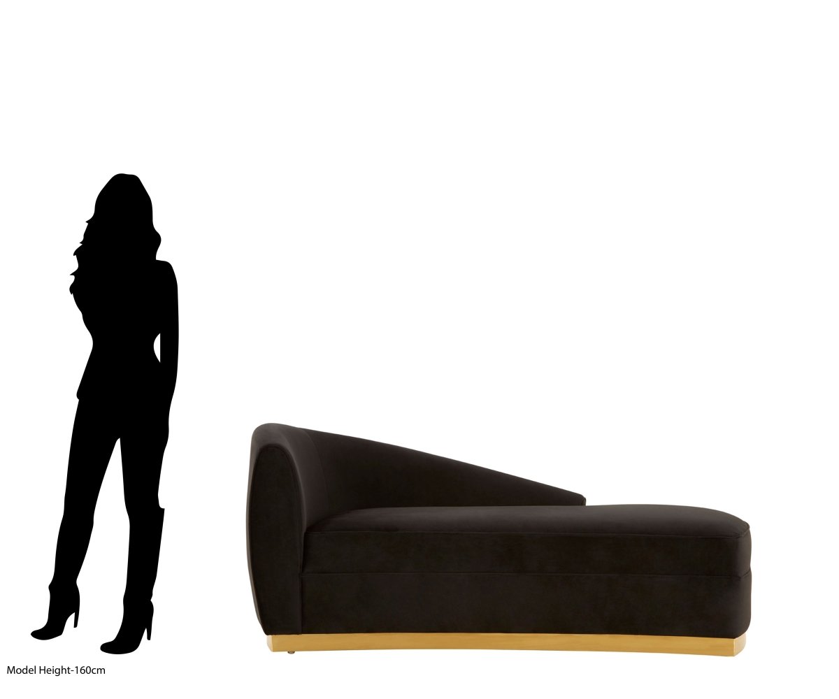 Batik Black Left Arm Chaise Longue - OPULENT co