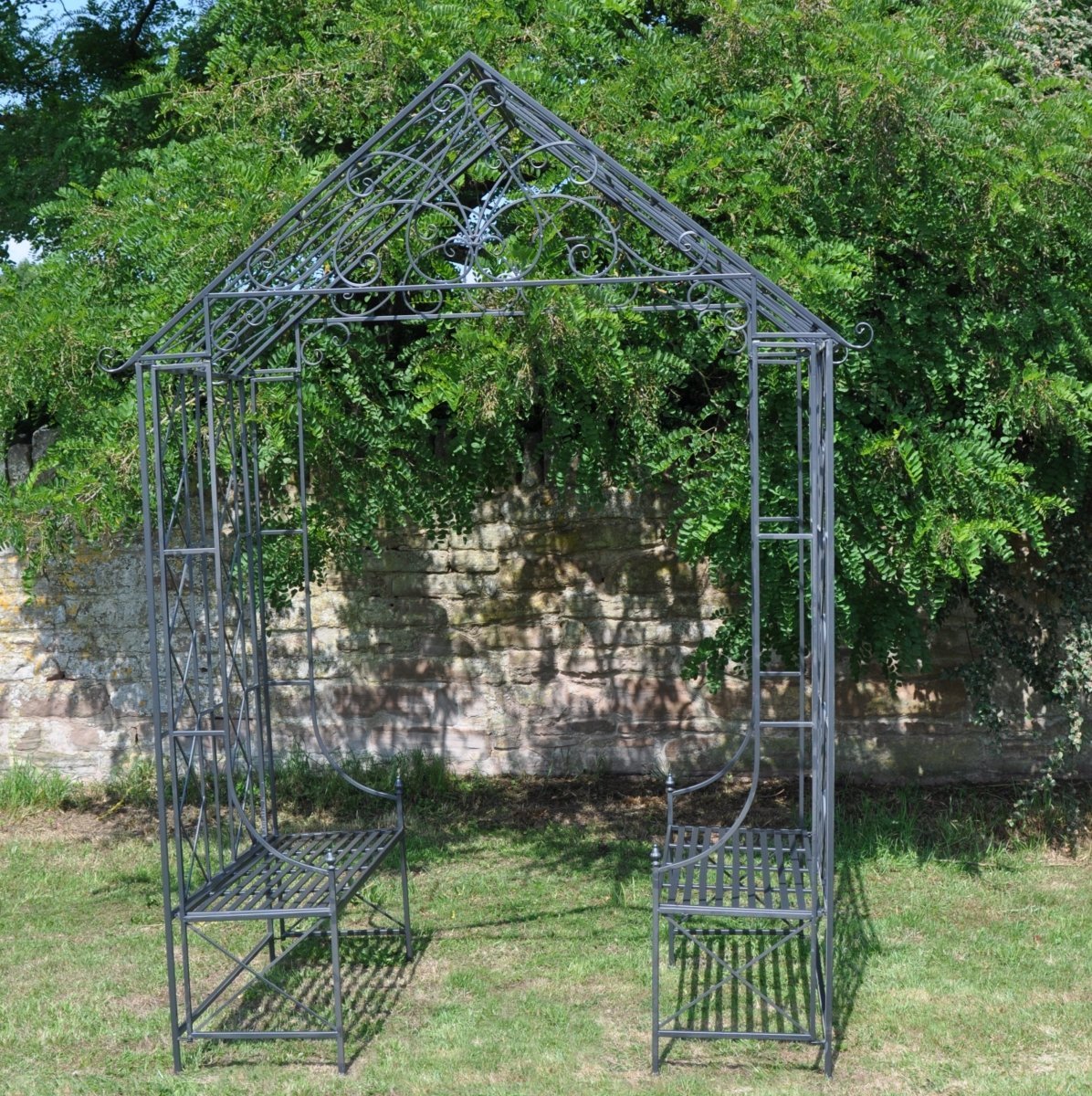 Bench Arbour with roof | Umber grey - OPULENT Co