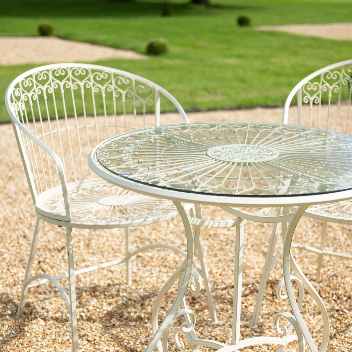 Blaisdon Bistro Set, Table & 2 chairs | Cream - OPULENT co