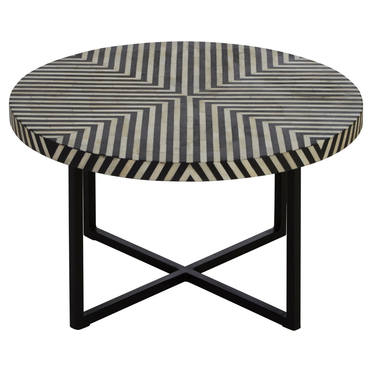 Bohemira Bone Inlay Coffee Table With Metal Legs - OPULENT Co