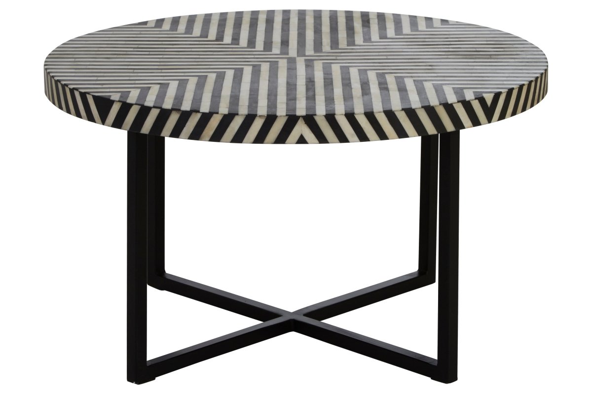 Bohemira Bone Inlay Coffee Table With Metal Legs - OPULENT Co