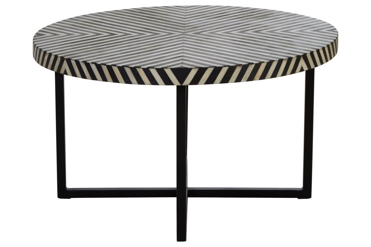 Bohemira Bone Inlay Coffee Table With Metal Legs - OPULENT Co
