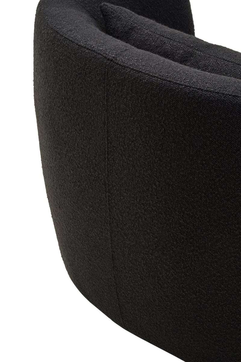 Brugara Textured Black Curved Chair - OPULENT Co