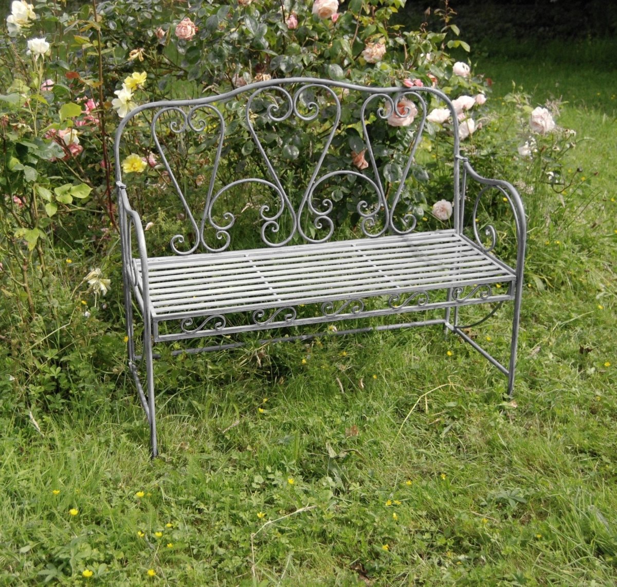 Cafe Metal Bench | Grey - OPULENT Co