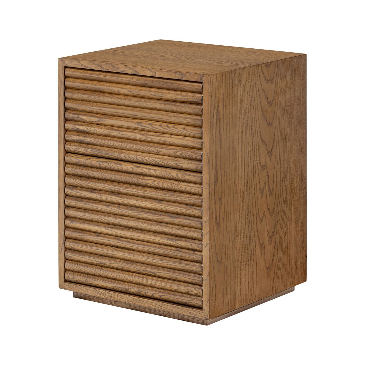 Charlton Ribbed Walnut Bedside - 2 Drawer - OPULENT co