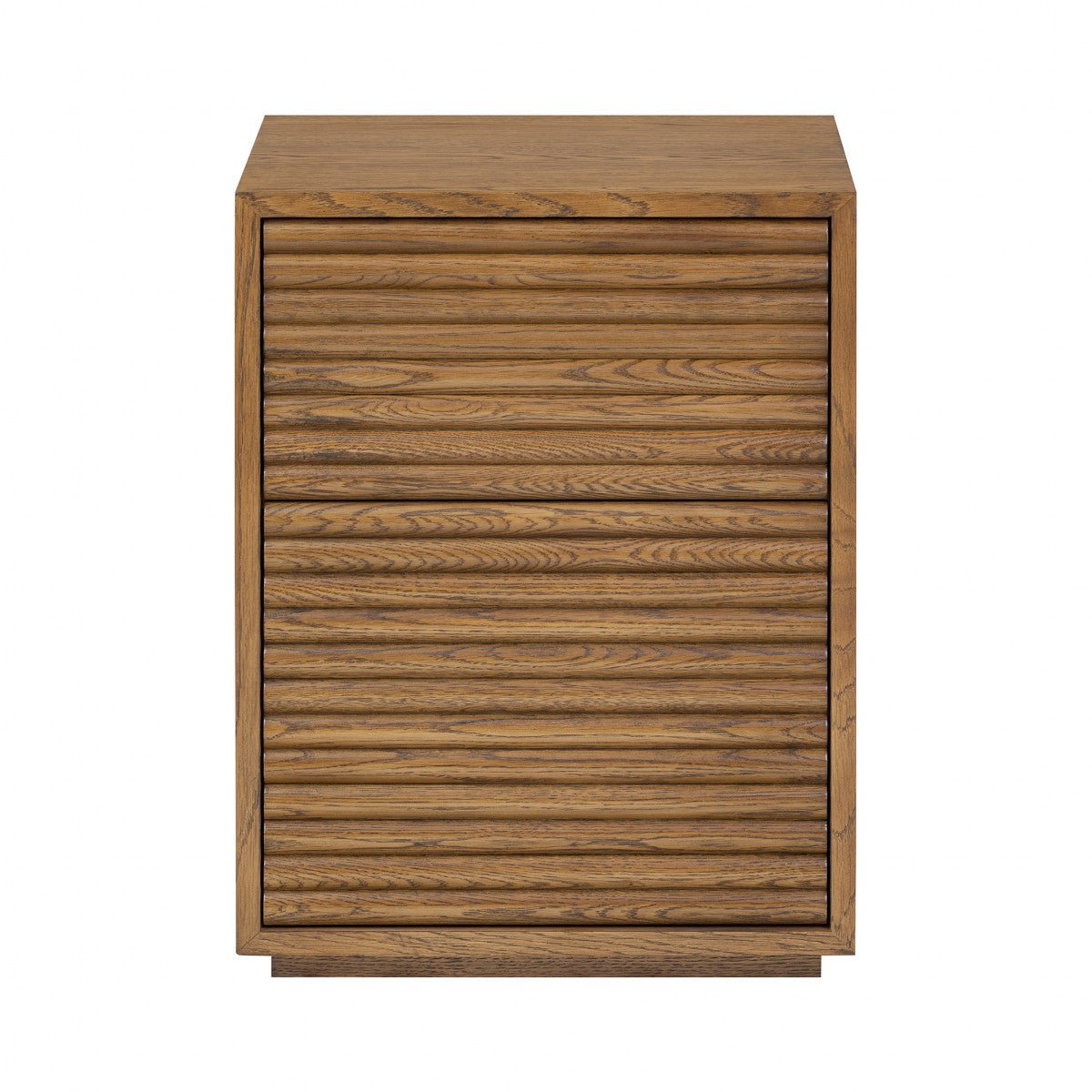Charlton Ribbed Walnut Bedside - 2 Drawer - OPULENT co