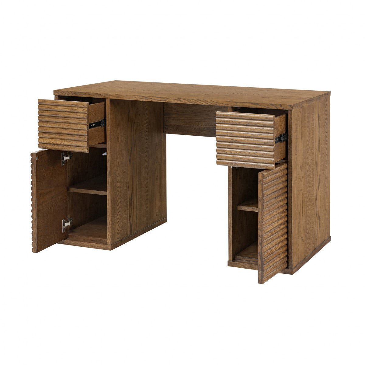 Charlton Ribbed Walnut Desk - OPULENT co
