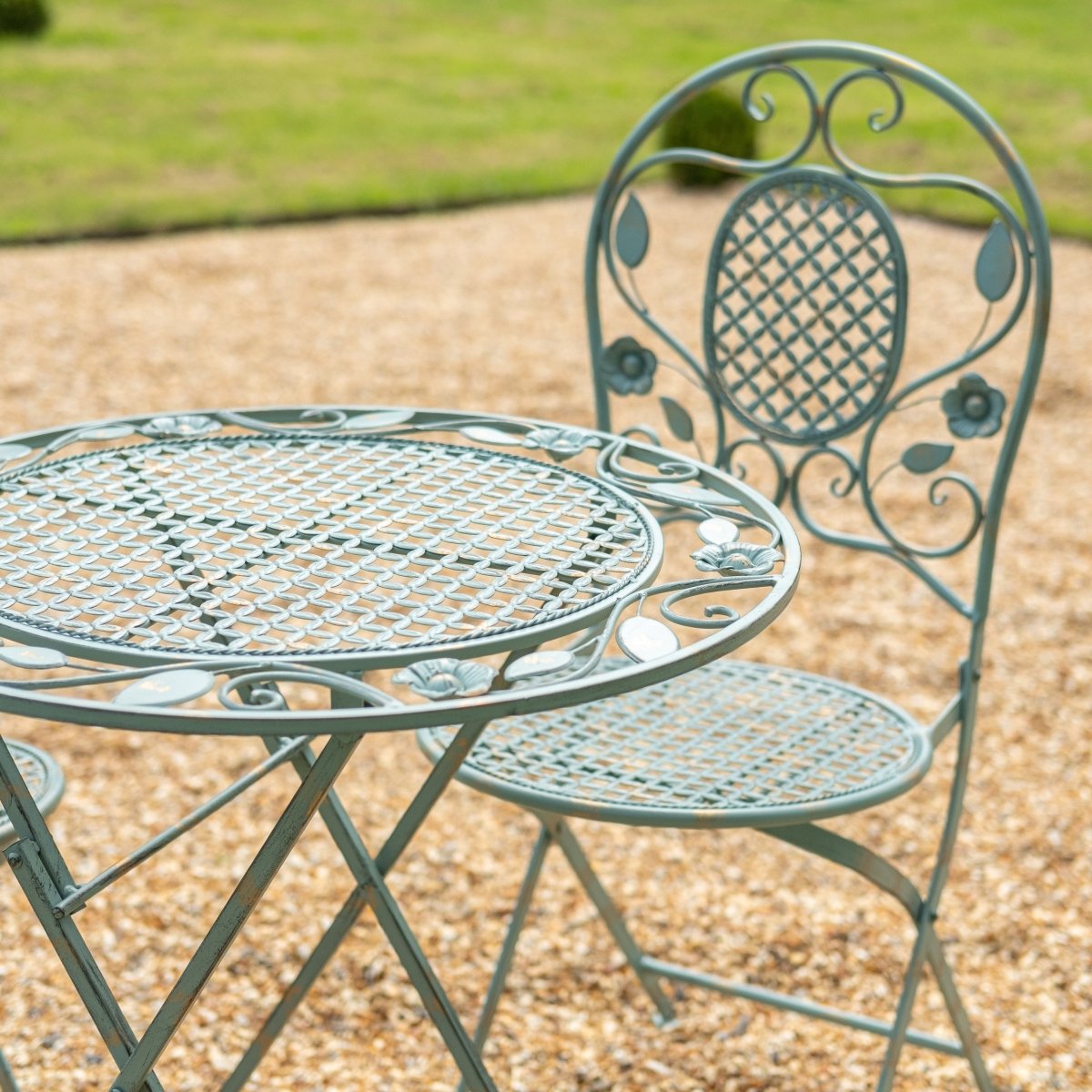 CHLOE BISTRO METAL TABLE & CHAIRS | Vintage Green - OPULENT co