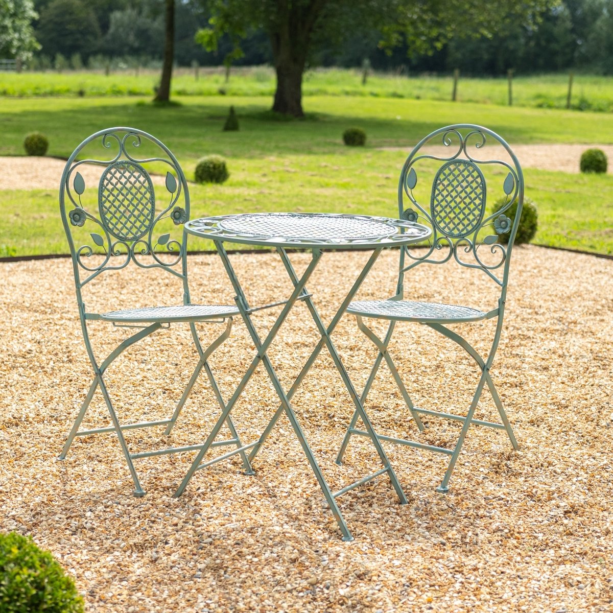 CHLOE BISTRO METAL TABLE & CHAIRS | Vintage Green - OPULENT co