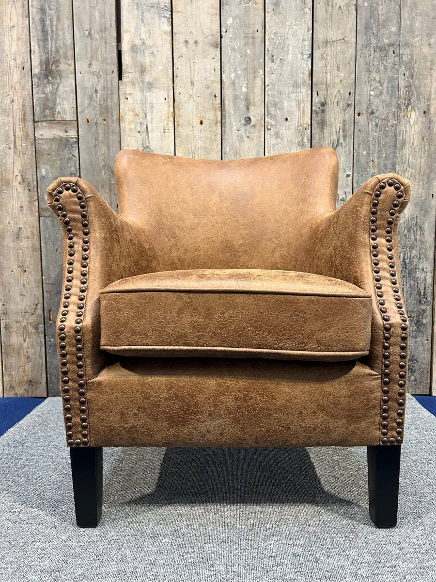 Cromarty Armchair in Vegan Vintage Leather - OPULENT Co