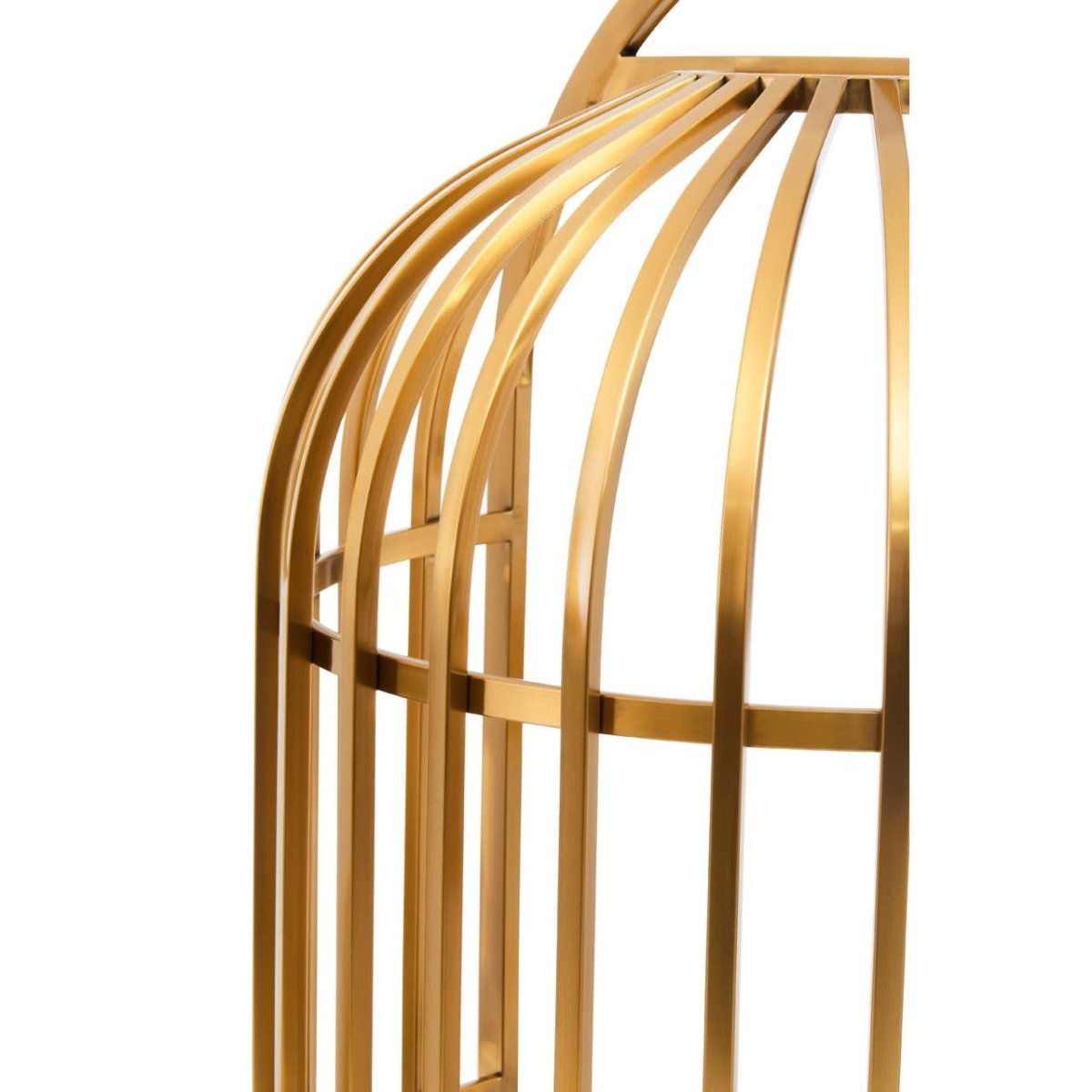 Elsa Brushed Gold Finish Dome Cage Chair - OPULENT co