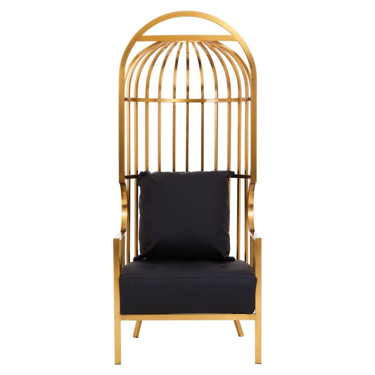Elsa Brushed Gold Finish Dome Cage Chair - OPULENT co