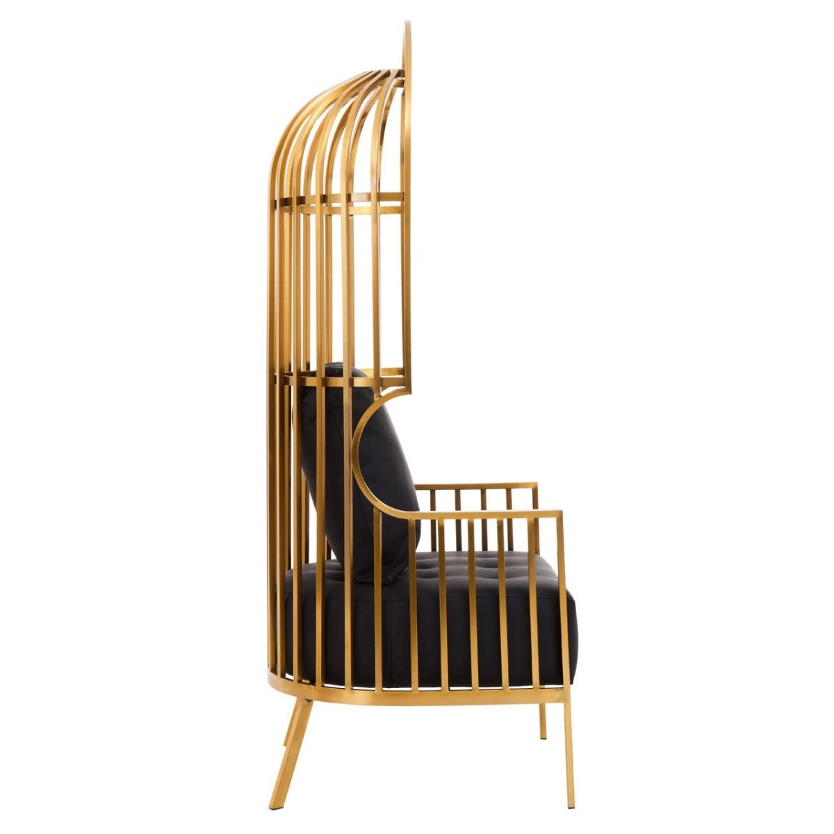 Elsa Brushed Gold Finish Dome Cage Chair - OPULENT co