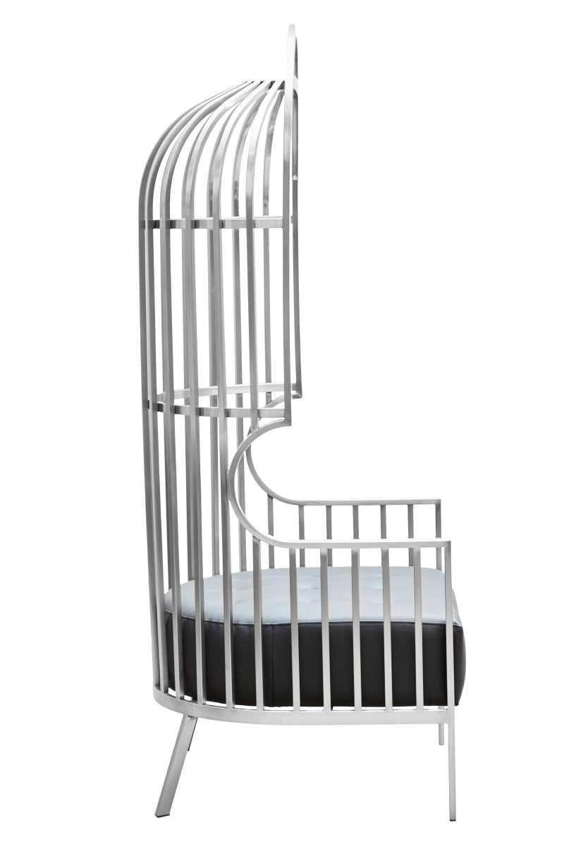 Elsa Brushed Silver Dome Cage Chair - OPULENT co