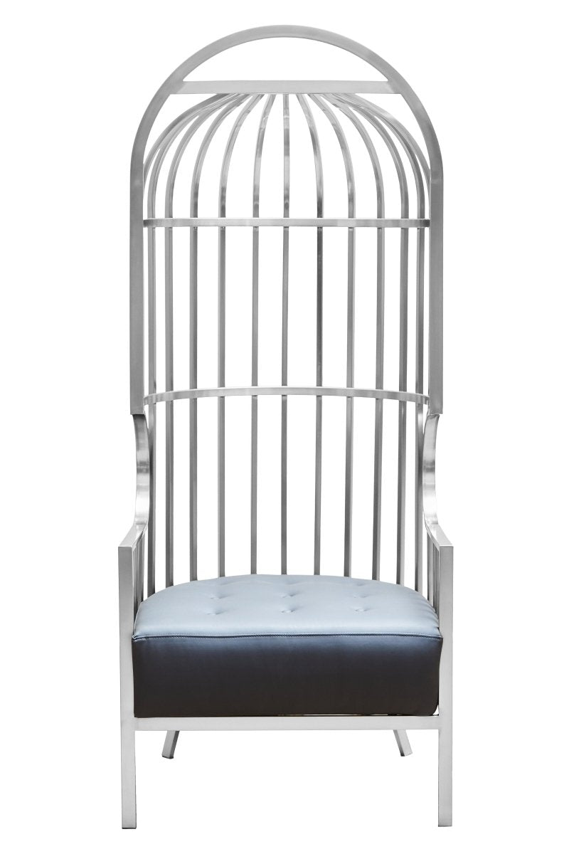 Elsa Brushed Silver Dome Cage Chair - OPULENT co