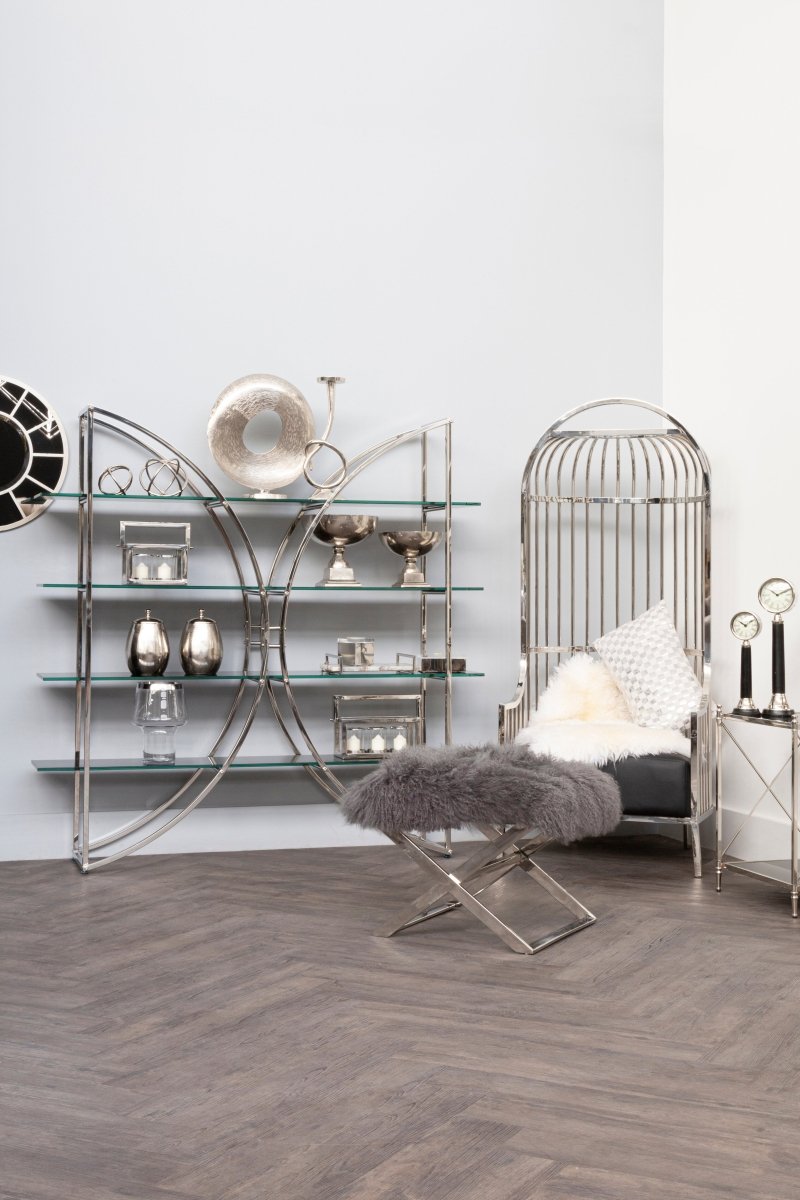 Elsa Silver Finish Dome Cage Chair - OPULENT co