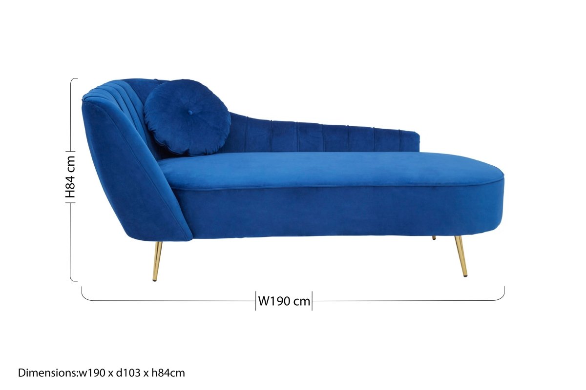 Felicity Midnight Left Arm Velvet Chaise - OPULENT co