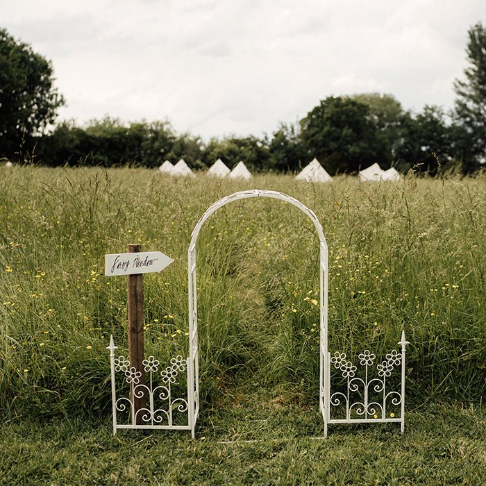 Mini Arch Mini Wrought Iron Garden Arch | Cream | Decorative | OPULENT Co