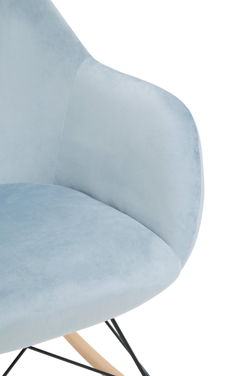 Gothenburg Blue Velvet Rocking Chair - OPULENT co