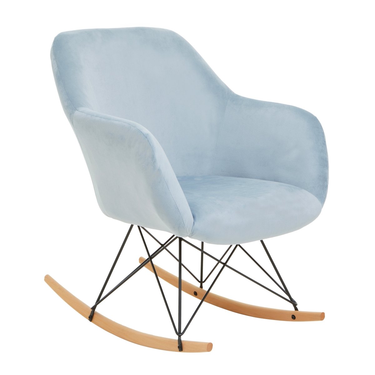 Gothenburg Blue Velvet Rocking Chair - OPULENT co