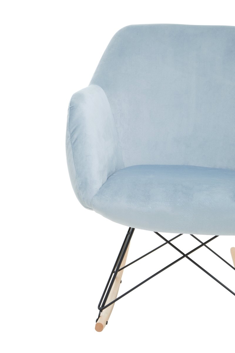 Gothenburg Blue Velvet Rocking Chair - OPULENT co