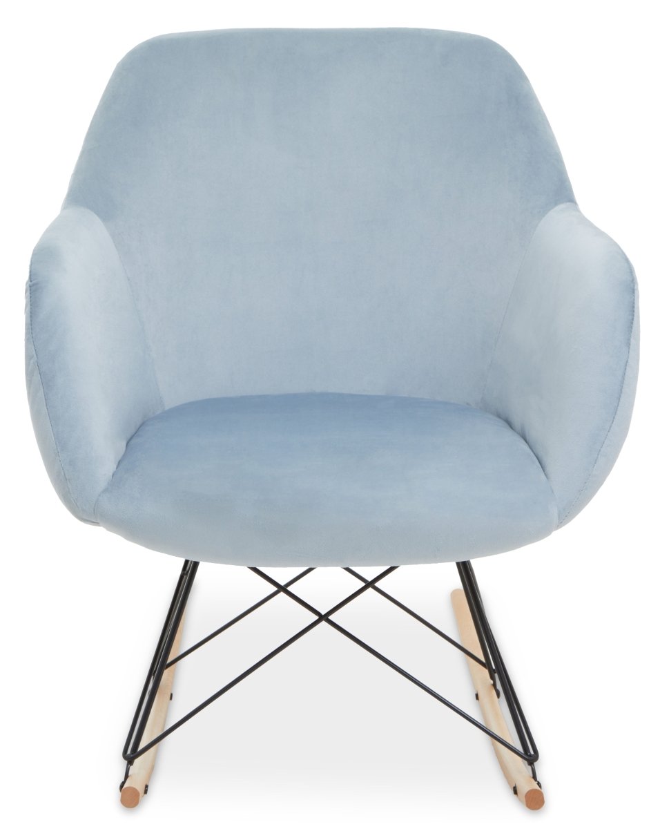 Gothenburg Blue Velvet Rocking Chair - Main Image